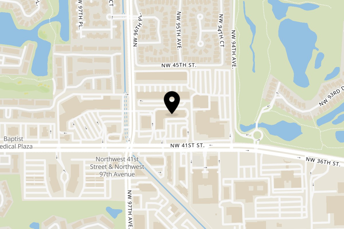 Map showing the location of La Tremenda on 9533 Northwest 41st Street in Doral